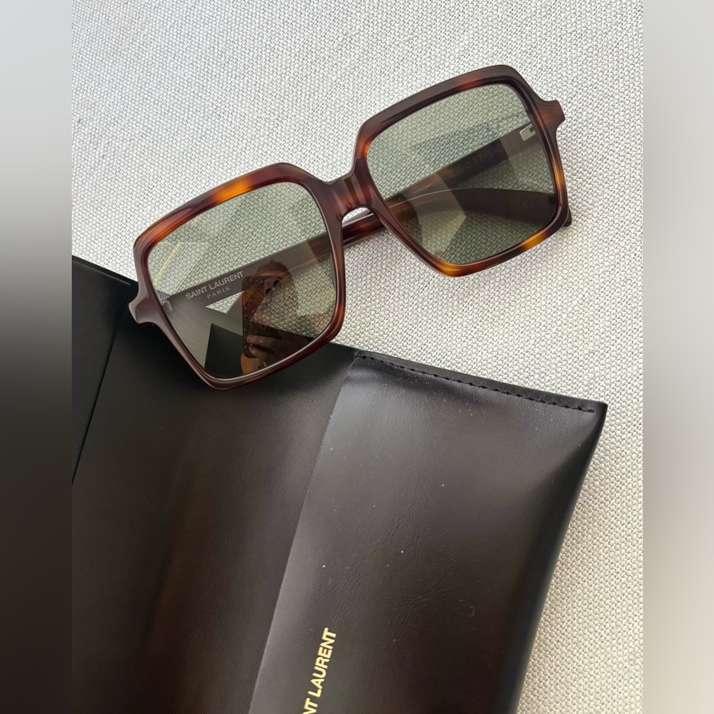 New Saint Laurent Brown Square Sunglasses
